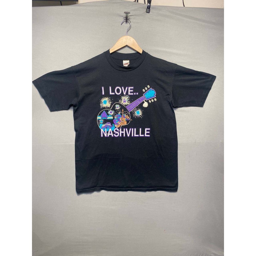 Belton I Love Nashville T Shirt Mens XL Black Single Stitch Vintage Souvenir